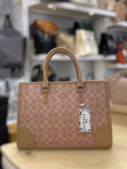 Coach Signature Print Tote Bag for Women with Double