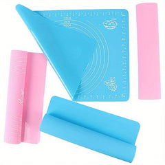 Silicone Baking Mat With Measurements Heat Resistant Cookie Sheet Oven Liner | Non Stick Flour Rolling Mat | Baking Mat Kneading Dough Pad (Random Color)