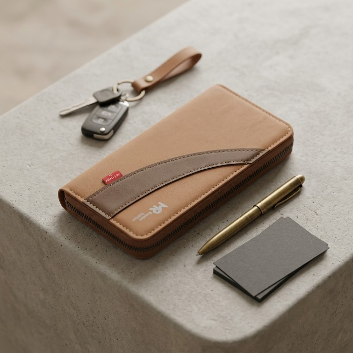 MR Leather Wallet with Zipper