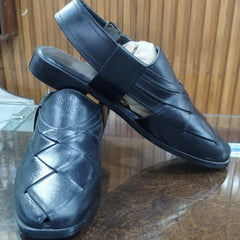 Hand Made Gents Peshawari Chapal - Traditional Authentic Premium Quality Leather Footwear - Size 10